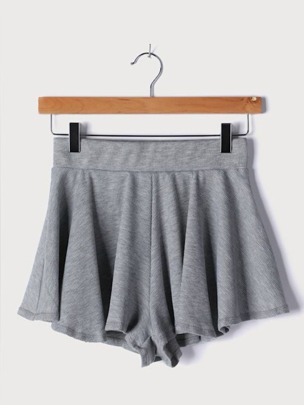 Lulus Expert Chiller Heather Grey Waffle Knit Shorts Size Small NWT